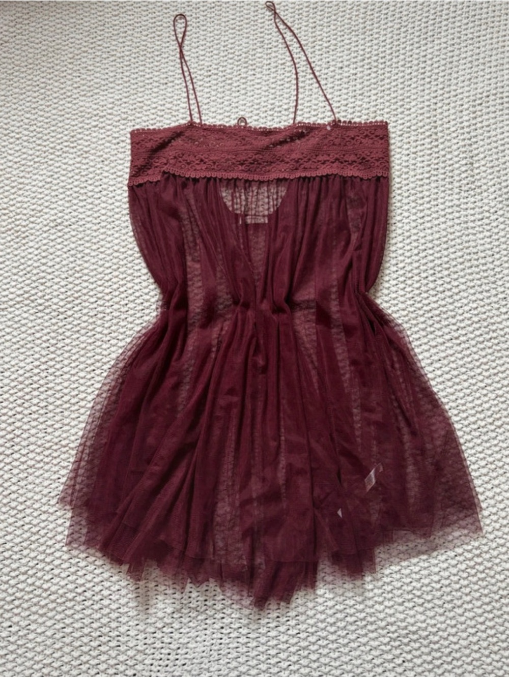 Free People Intimately Burgundy Lace Slip Dress | XL